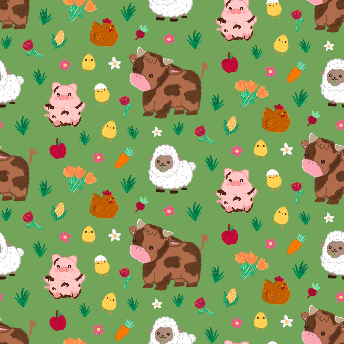 Nikk Farm hero repeat pattern